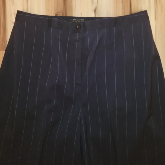 The Limited Stretch Blk Pinstriped Wide Leg Dress Pants EUC - Picture 2 of 13